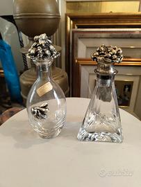 Coppia decanter/boccette in cristallo argento
