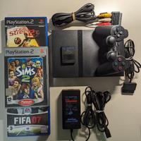 Sony PlayStation 2 Slim Nera, Joystick, 2 giochi