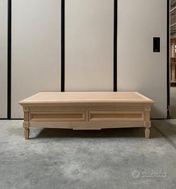 Mobile tavolino salotto soggiorno in legno grezzo