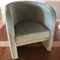 Poltrona Velluto Verde Azzurro