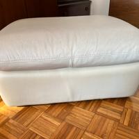 Pouf beige in pelle