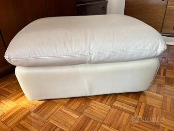 Pouf beige in pelle