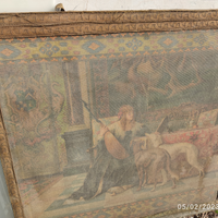Quadro antico dipinto su tela in tessuto