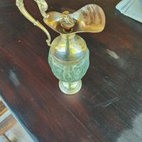 Brocca distilleria Buton in cristallo ed argento.