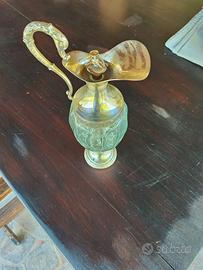 Brocca distilleria Buton in cristallo ed argento.