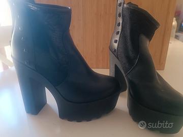 stivaletti tacco 12 con plateau 