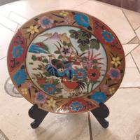 Coppia di piatti decorativi giapponesi con support