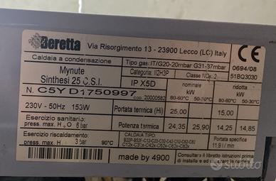 Scambiatore sec. caldaia beretta mynute sint. 25
