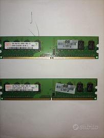 moduli ram DDR2 pc2 2GB (2x1)