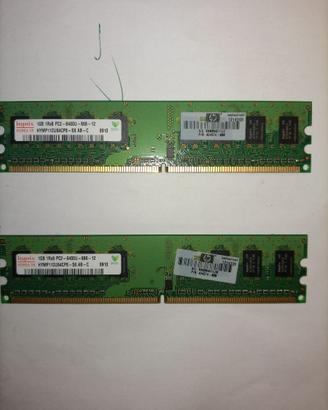 moduli ram DDR2 pc2 2GB (2x1)