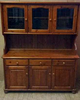 Credenza con alzata in abete massello