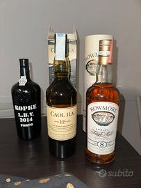 bowmore, caol ila, champagne louis roederer, porto