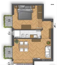 Alloggio Nuovo con giardino: 600 Euro