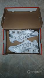Nike Shox R4 White Metallic Silver