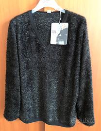 Maglione in lurex nero
