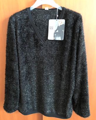 Maglione in lurex nero