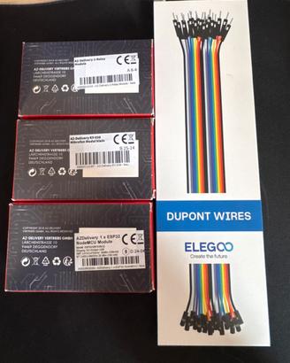 Kit ESP32 AZDelivery + KY-038 + relè 2ch + cavi