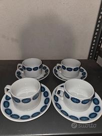 set da 4 tazze grandi e piattini