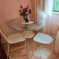 Tavolo + sedie in ferro battuto 