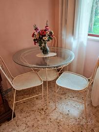 Tavolo + sedie in ferro battuto 