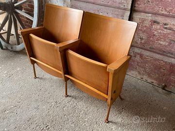 Sedie Cinema  Originali in legno  Piedi in ferro