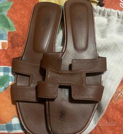 ciabatte hermès marroni