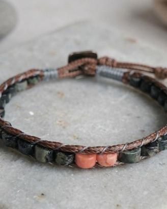 Bracciale artigianale perle di pietra naturali 