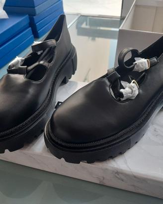 Scarpe Mary Jane Platform Nere con Suola Chunky