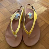 Infradito Logan vernice gialli in vero cuoio n. 38