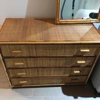 Como' con specchio in vimini