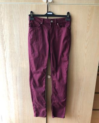 Pantaloni donna NUOVI bordeaux cotone Calliope