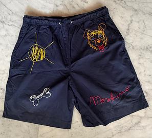 Shorts Moschino Mare Vintage Blu con Ricami