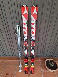 Sci Atomic bambino 140cm rossi con bastoncini