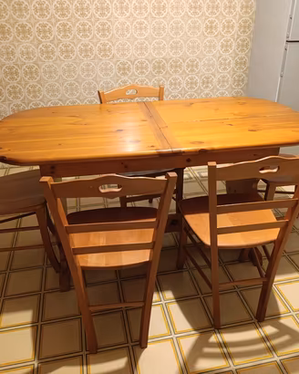 tavolo in legno con 6 sedie