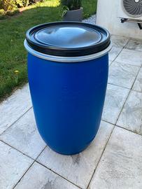 Fusti blu 120 litri alimentare con coperchio