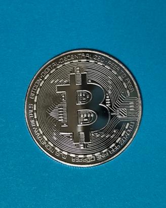 Bitcoin, moneta da collezione. Cm 4.