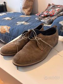 Scarpe eleganti stringate camoscio