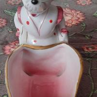 Minnie con carriola in ceramica 15x16 vintage