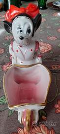 Minnie con carriola in ceramica 15x16 vintage