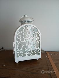 porta candela bianco metallo  