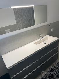 Mobile bagno 1605x460 x880h mm Gres ardesia bianco