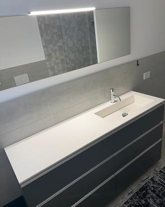 Mobile bagno 1605x460 x880h mm Gres ardesia bianco