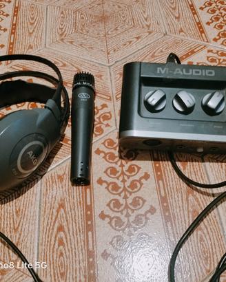 scheda audio+microfono+cuffie 