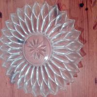 Servizio piatti in vetro anni 50 taglio a stella