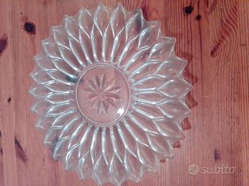 Servizio piatti in vetro anni 50 taglio a stella