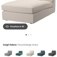 chaise longue Ikea kivik bianca in stoffa