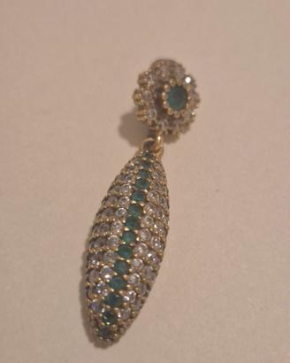  Ciondolo Vintage in Argento 925  con zirconi