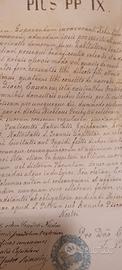 bolla papale papa Pius  lX. collezione di famiglia