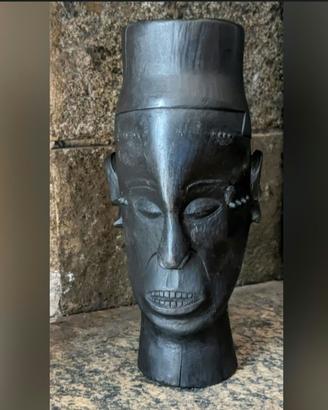 Scultura boccale cerimonia Kuba wood Congo anni 50