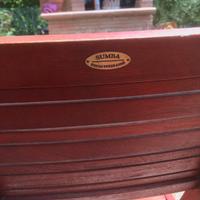 serie di sei sedie in legno da giardino